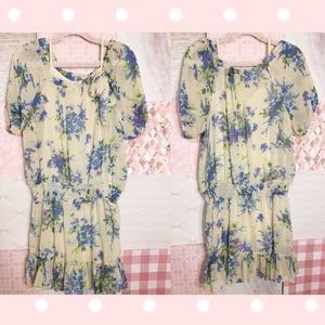 3 for $15 🎆Target | Cream Blue Floral Sheer Dress